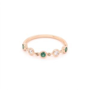 Anillo Tapioca con Diamantes Alternados