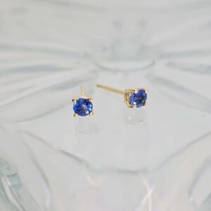 Aretes Venti Zafiro Azul * Oro Amarillo 14k