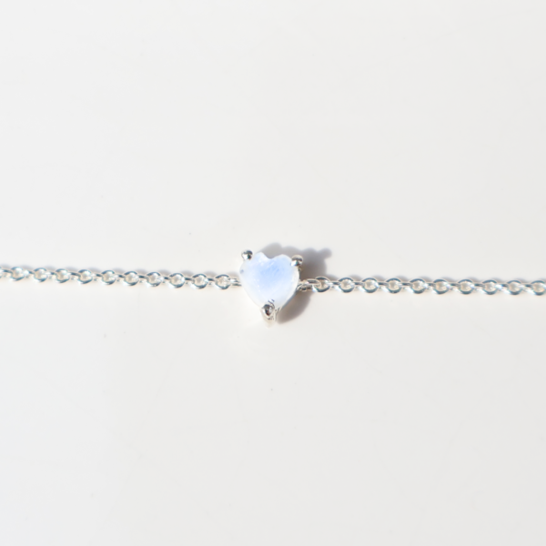 Pulsera Corazón Mini Moonstone * Plata