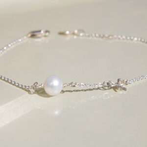 Pulsera Moño Perla * Plata