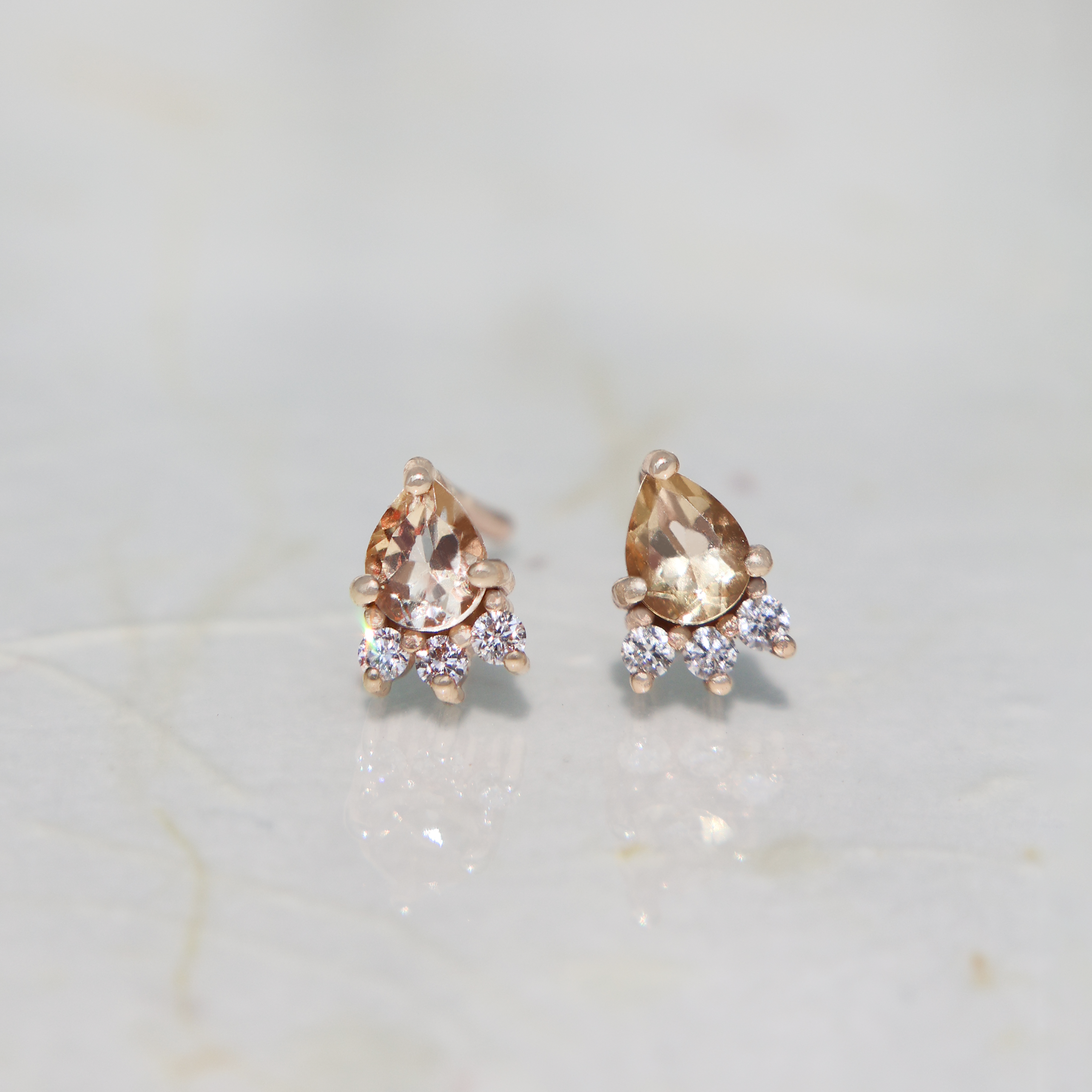 Aretes Dalia Citrino * Oro Amarillo 14k