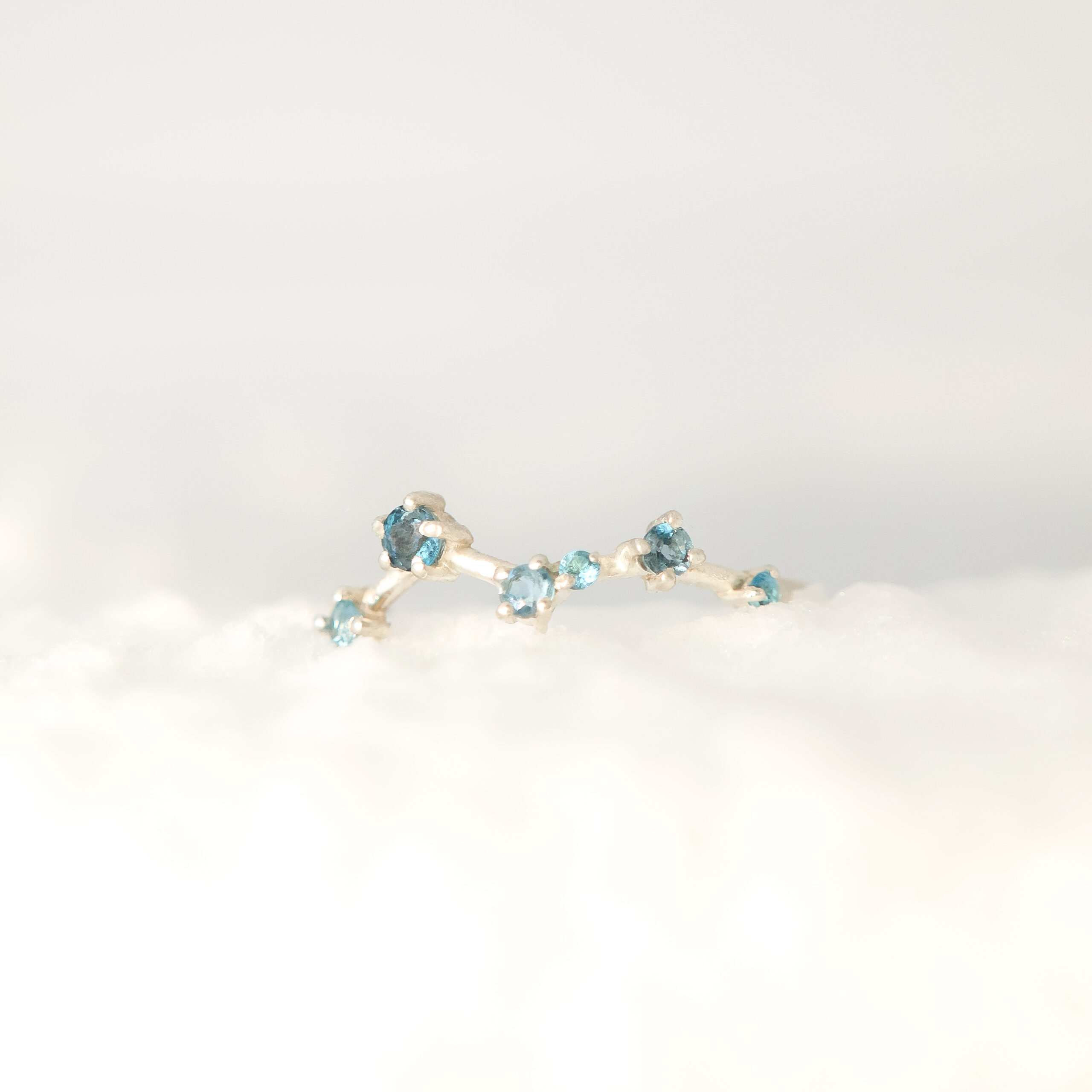 Anillo Boreal Topacio London Blue * Plata Talla 6.5