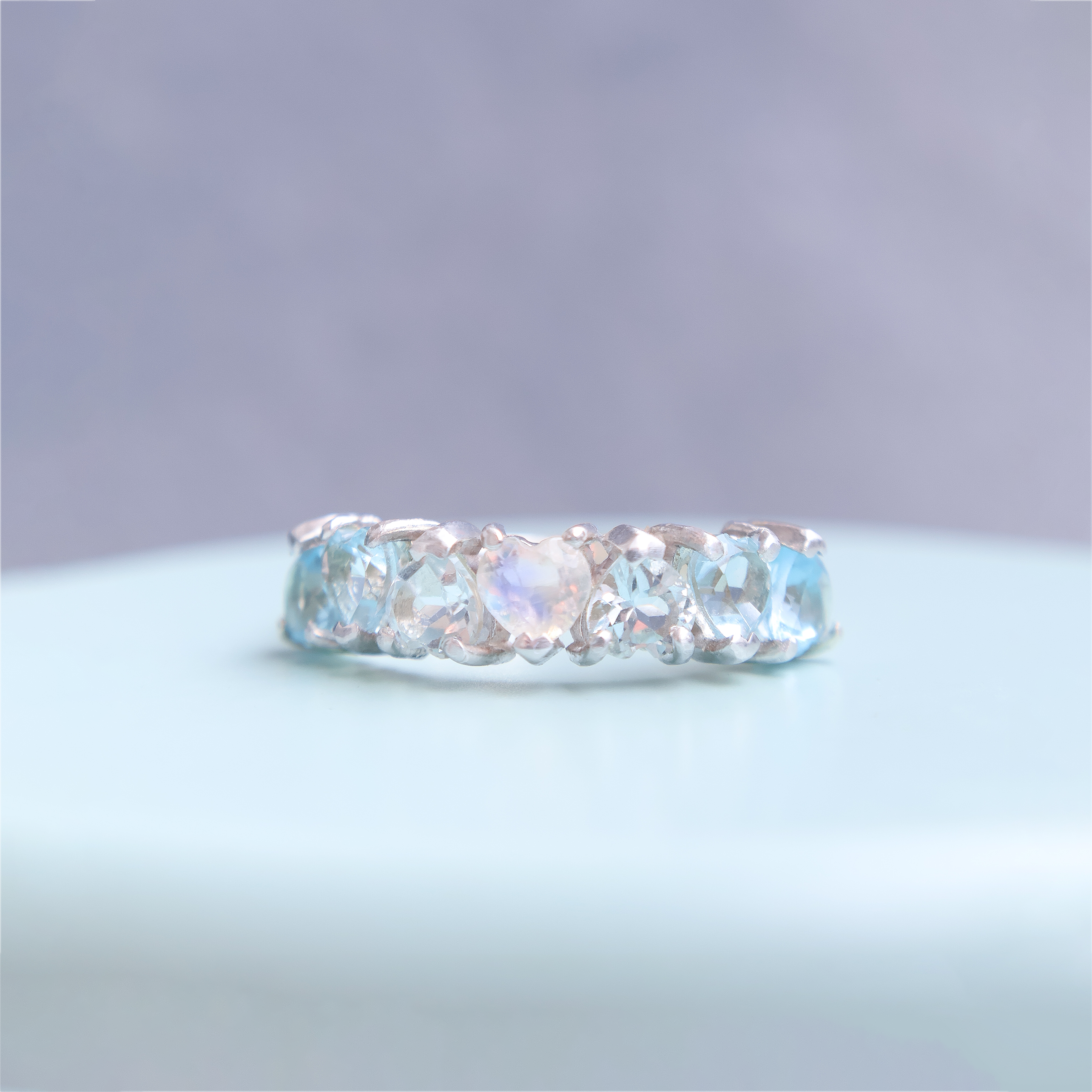 Media Churumbela Irene Moonstone y Topacios * Plata Talla 6.25