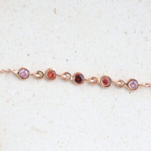Pulsera Tapioca Mini Frambuesa* Oro Rosa 14k