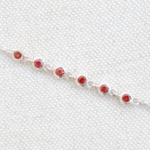 Pulsera Tapioca Mini de Granates * Plata