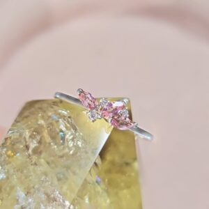 Anillo Lirio Turmalina Rosa * Plata Talla 6.75