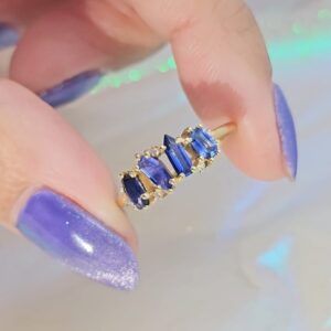 Anillo Galaxia Milky Electra * Oro Amarillo 14k Talla 6.5