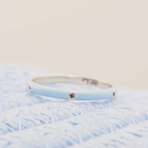 Anillo Loop Chicle Zafiro Azul * Plata Talla 8