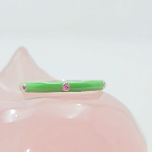 Anillo Loop Lima Zafiro Rosa * Plata Talla 4.75