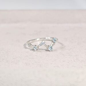Anillo Boreal Topacio Swiss Blue * Plata Talla 6