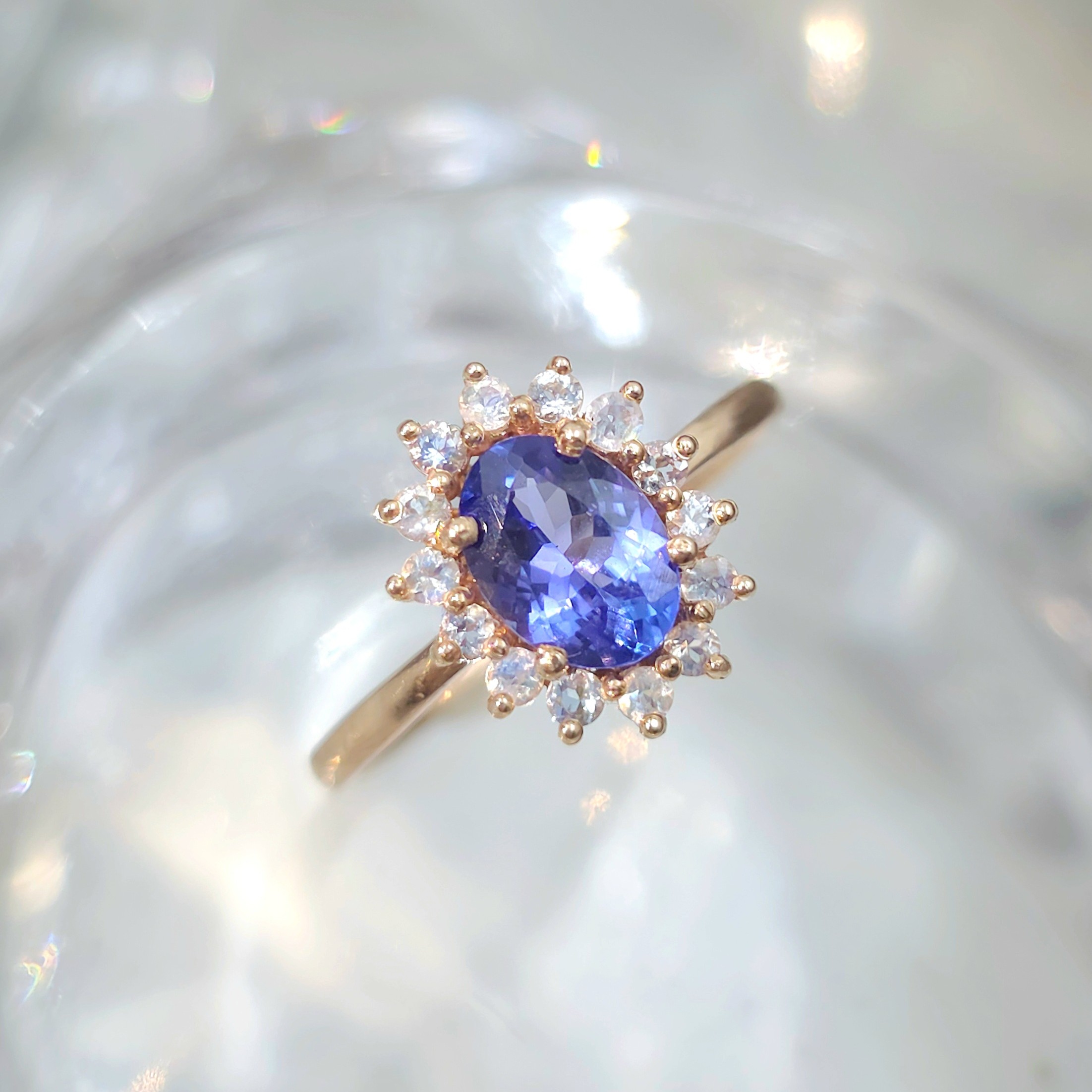 Anillo Sofía Tanzanita * Oro Rosa 14k Talla 6