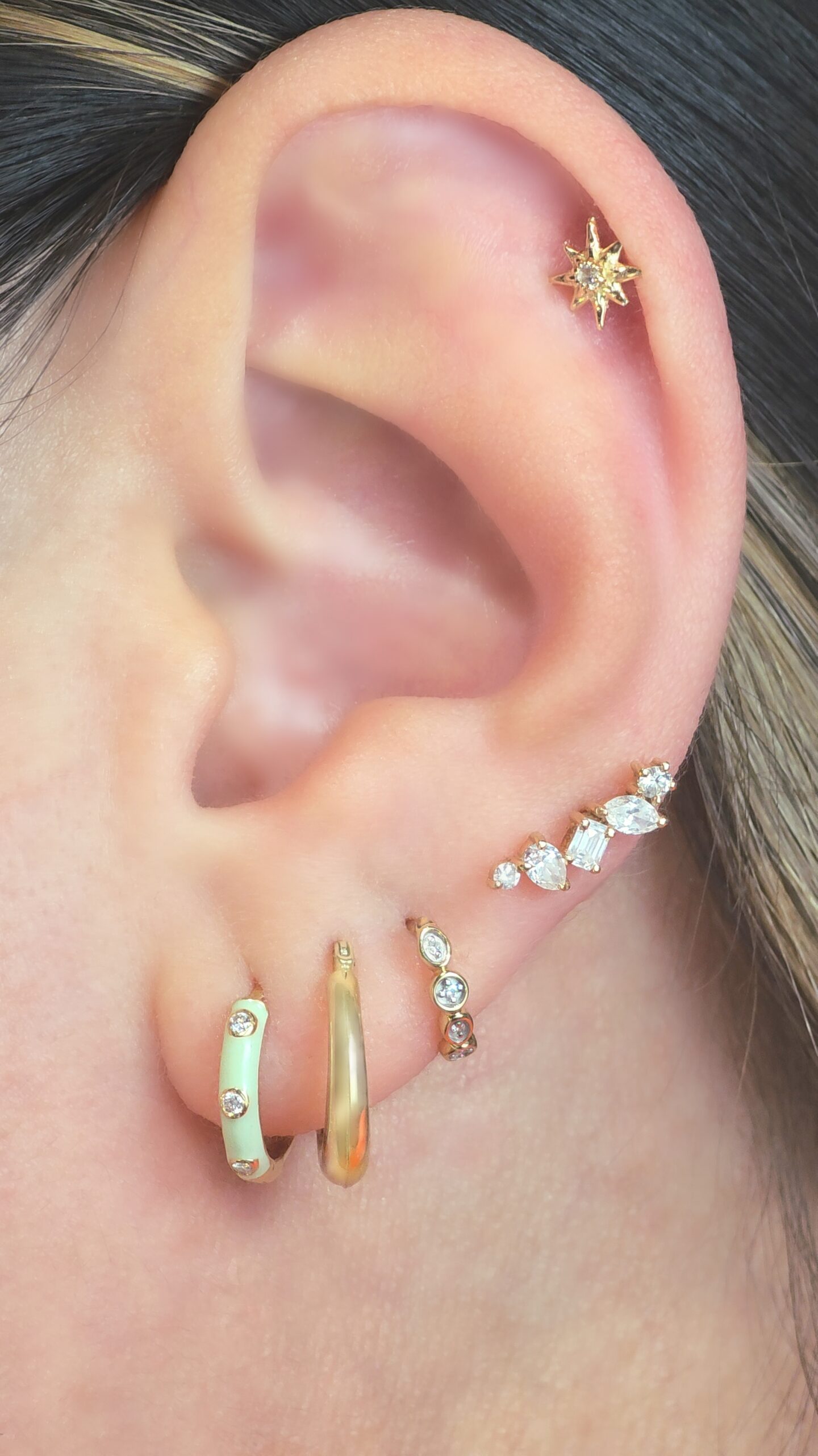 Arracadas Loop Diamantes - Imagen 4