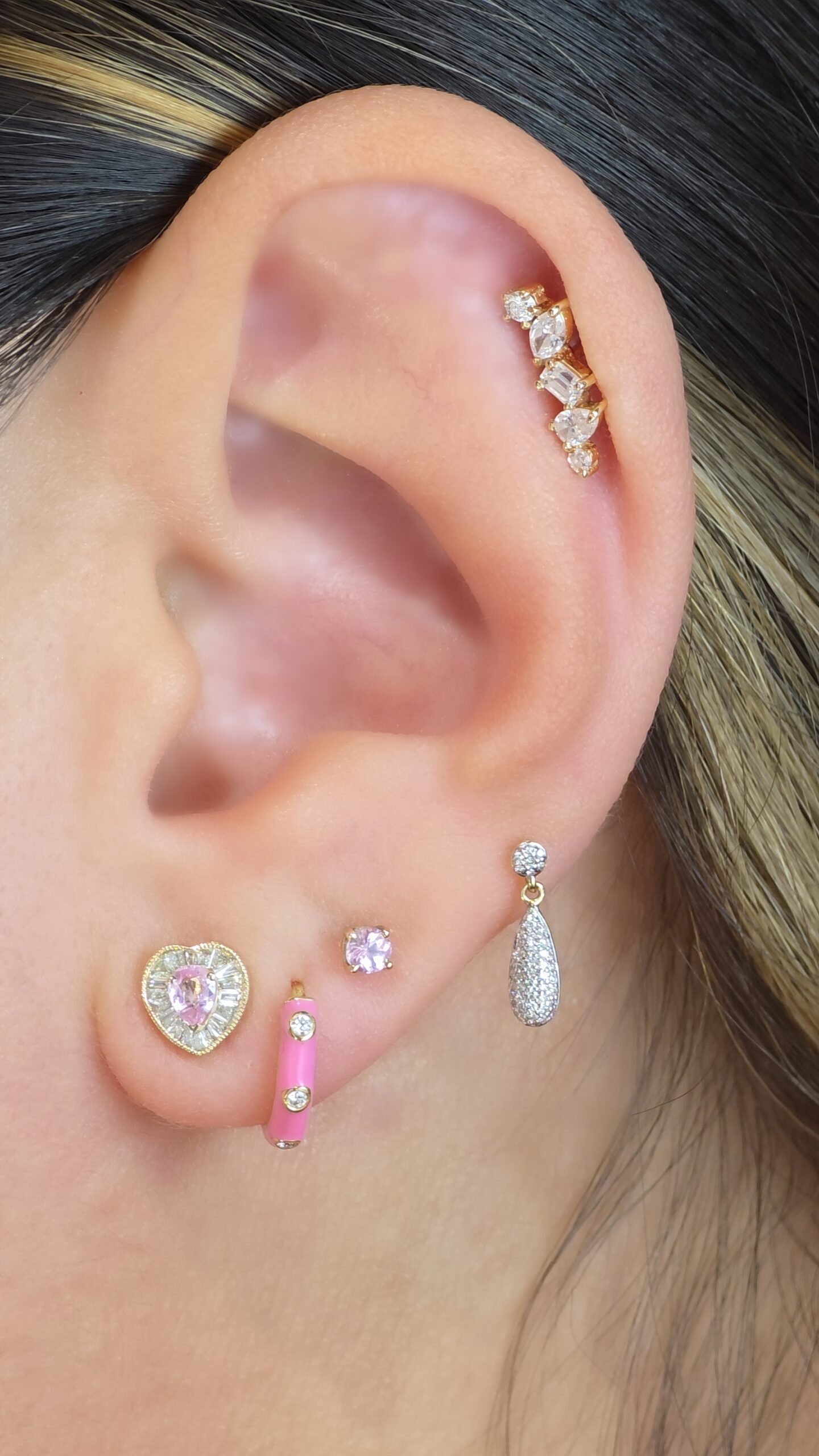 Arracadas Loop Diamantes - Imagen 5