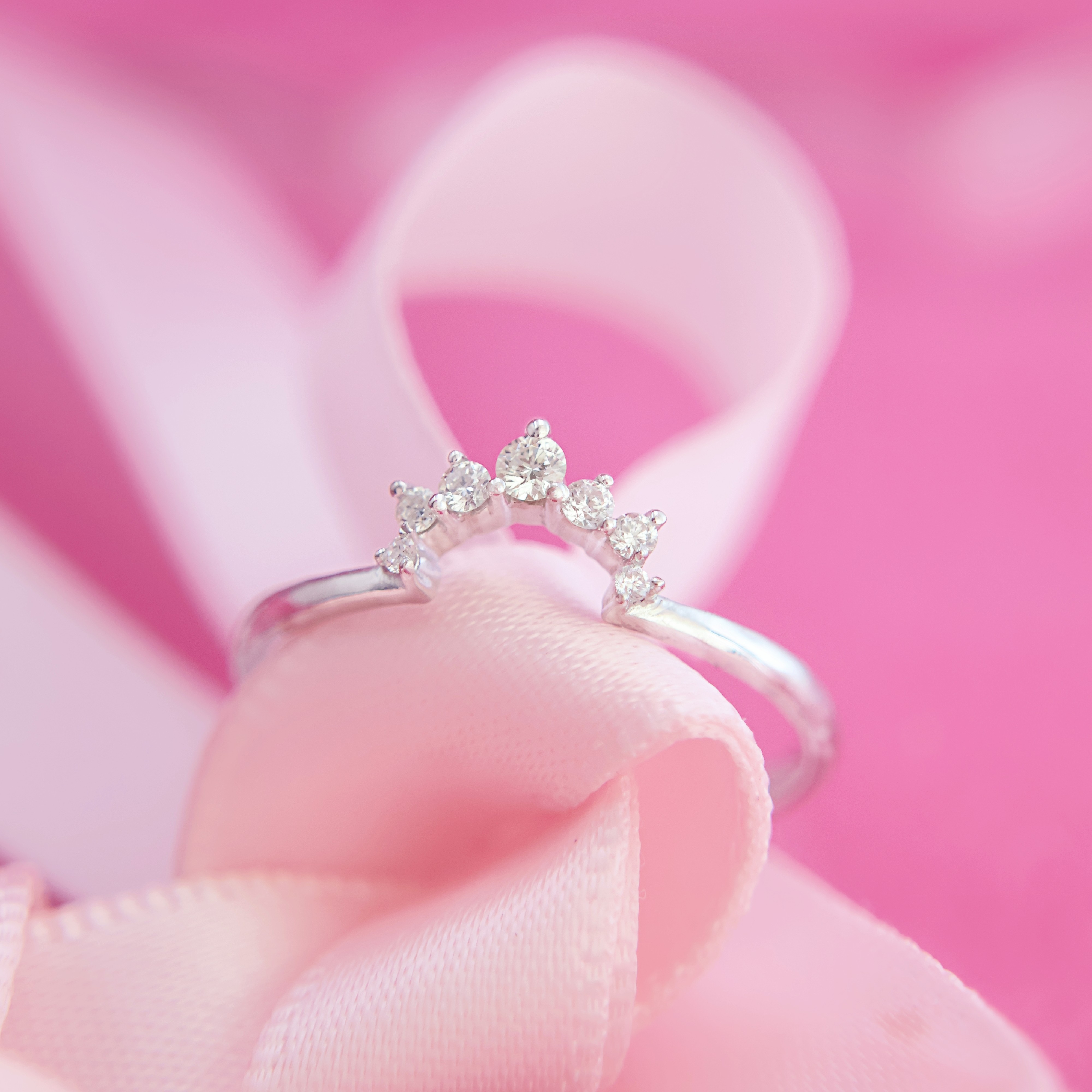 Anillo Corona Nuria * Oro Blanco 14k Talla 5.5