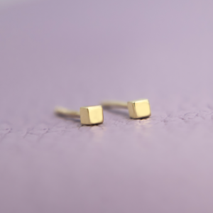 Aretes Baby Cube * Oro Amarillo 14K