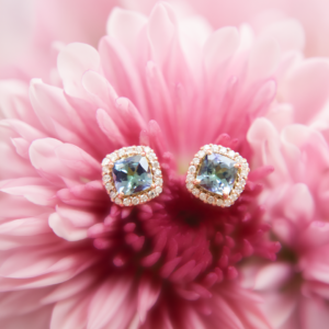 Aretes Eleanor de Tanzanita Sirena * Oro Rosa 14k