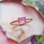 Anillo Vale con Zafiro Rosa * Oro Rosa 14k Talla 7